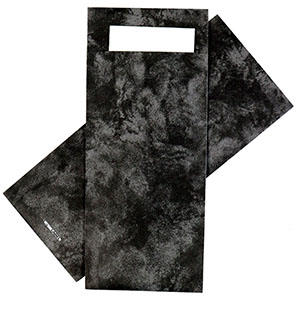 Bestekservet marble zwart/wit