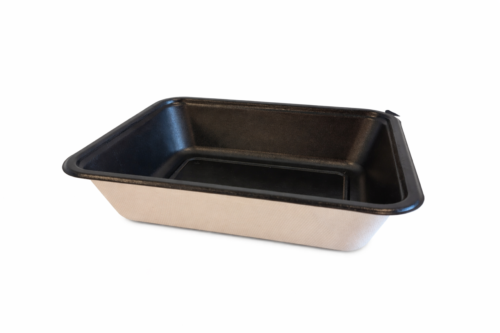 Suikerriet menuschaal 227x178x50mm 1-vaks zwart (480 stuks)