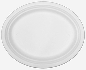 Bagasse ovale bord 25,2x31,7cm