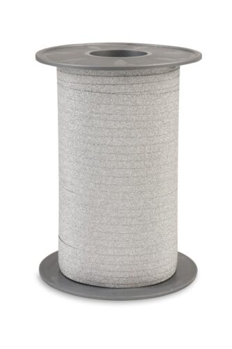 Krullint 5mm poly glitter zilver