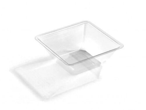 Mini square bowl 250ml transparant (600 stuks)