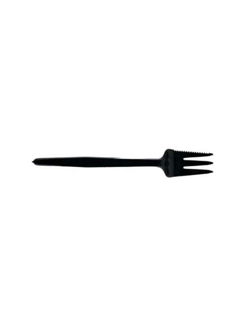 Re-useable snackvork 14cm snijrand zwart, doos a 2000st