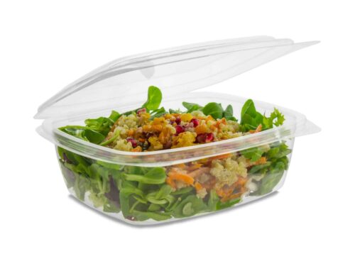 Composteerbaar saladebakje met vast deksel 350ml vegware
