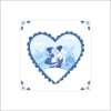 Etiket Delfts blauw Hart