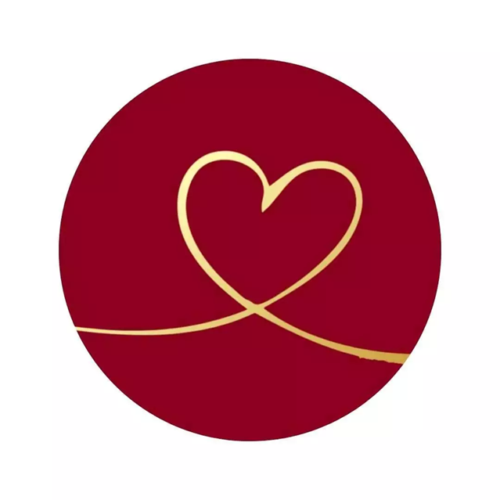 Etiket Hartje bordeaux met goud