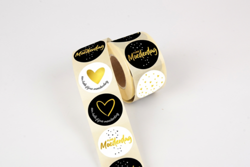 Etiket Moederdag zwart/wit/goud