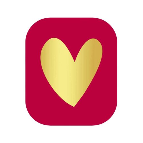 Etiket Hart rood/goud