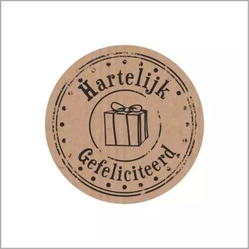 Etiket Hartelijk gefeliciteerd