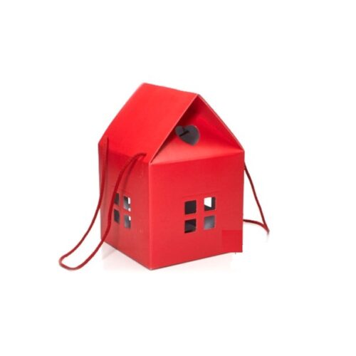 Huisje karton Rood klein 8x8x7,5