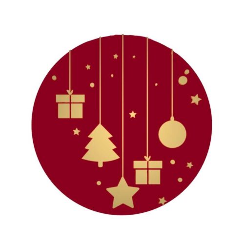 Etiket Kerst bordeaux