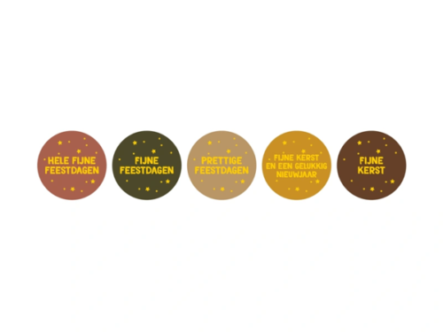 Etiket Kerst multicolour
