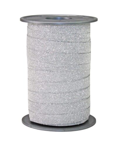 Krullint polyglitter zilver