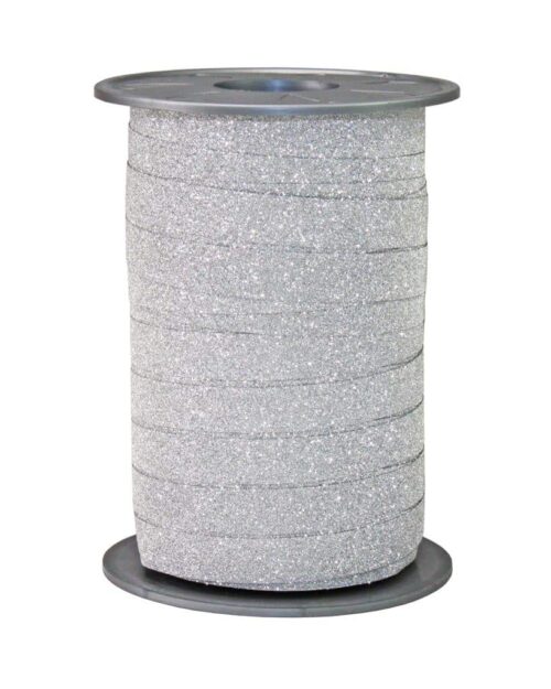 Krullint polyglitter zilver