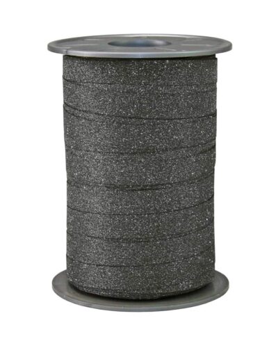 Krullint polyglitter zwart