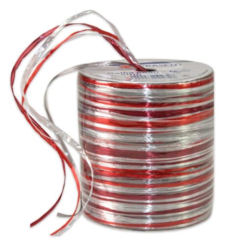 Raffia Pearl rood-wit