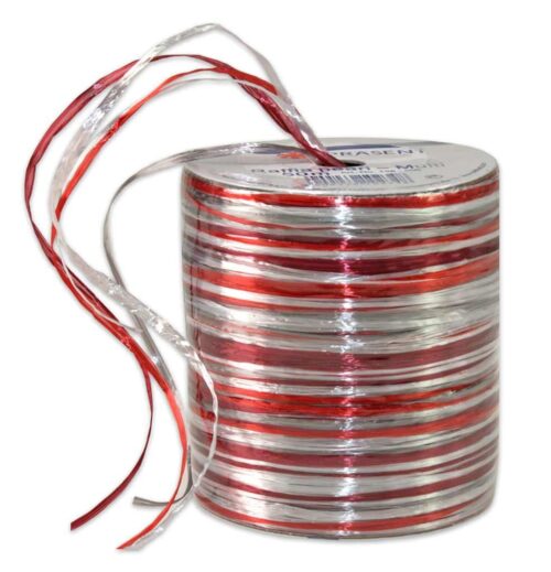Raffia Pearl rood-wit