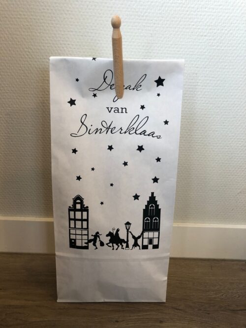 Geschenkzak Sinterklaas wit