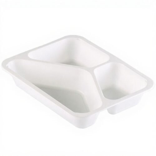 3vaksbak50 pp tray wit - maaltijdbak