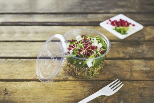Composteerbaar saladebakje rond 350ml vegware
