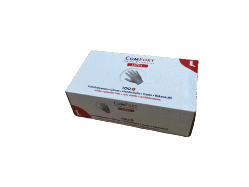 Latex handschoenen L wit poedervrij