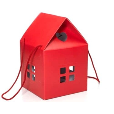 Huisje karton Rood groot 20x20x18/30