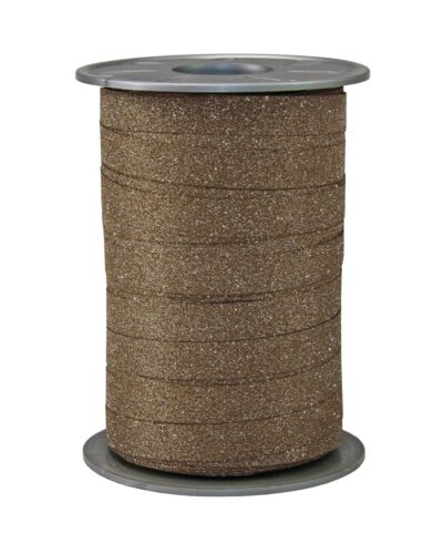 Krullint poly glitter bruin